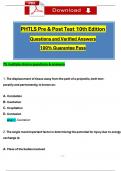 PHTLS 10th Edition Pre & Post Test (2024 / 2025) Updated Questions and Verified Answers, 100% Guarantee Pass