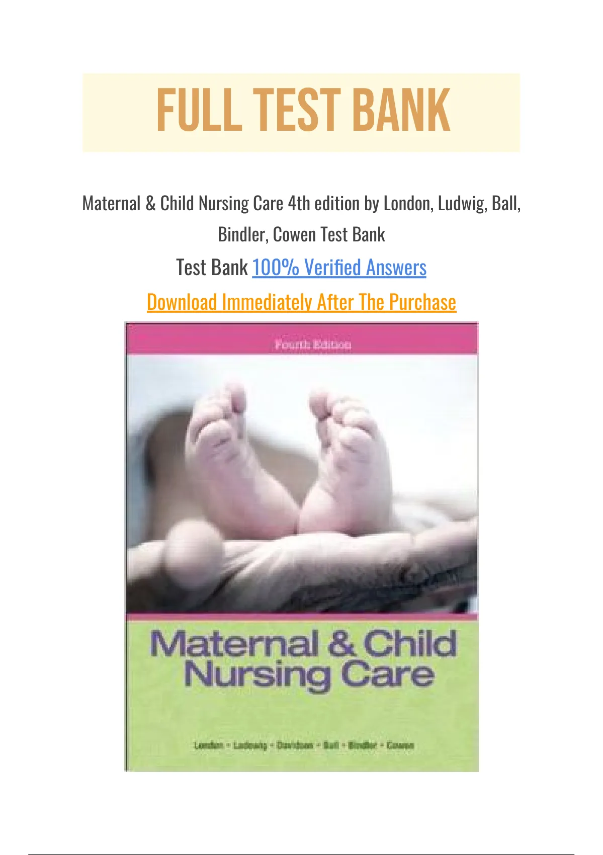 Maternal & Child Nursing Care 4th Edition By London, Ludwig, Ball ...