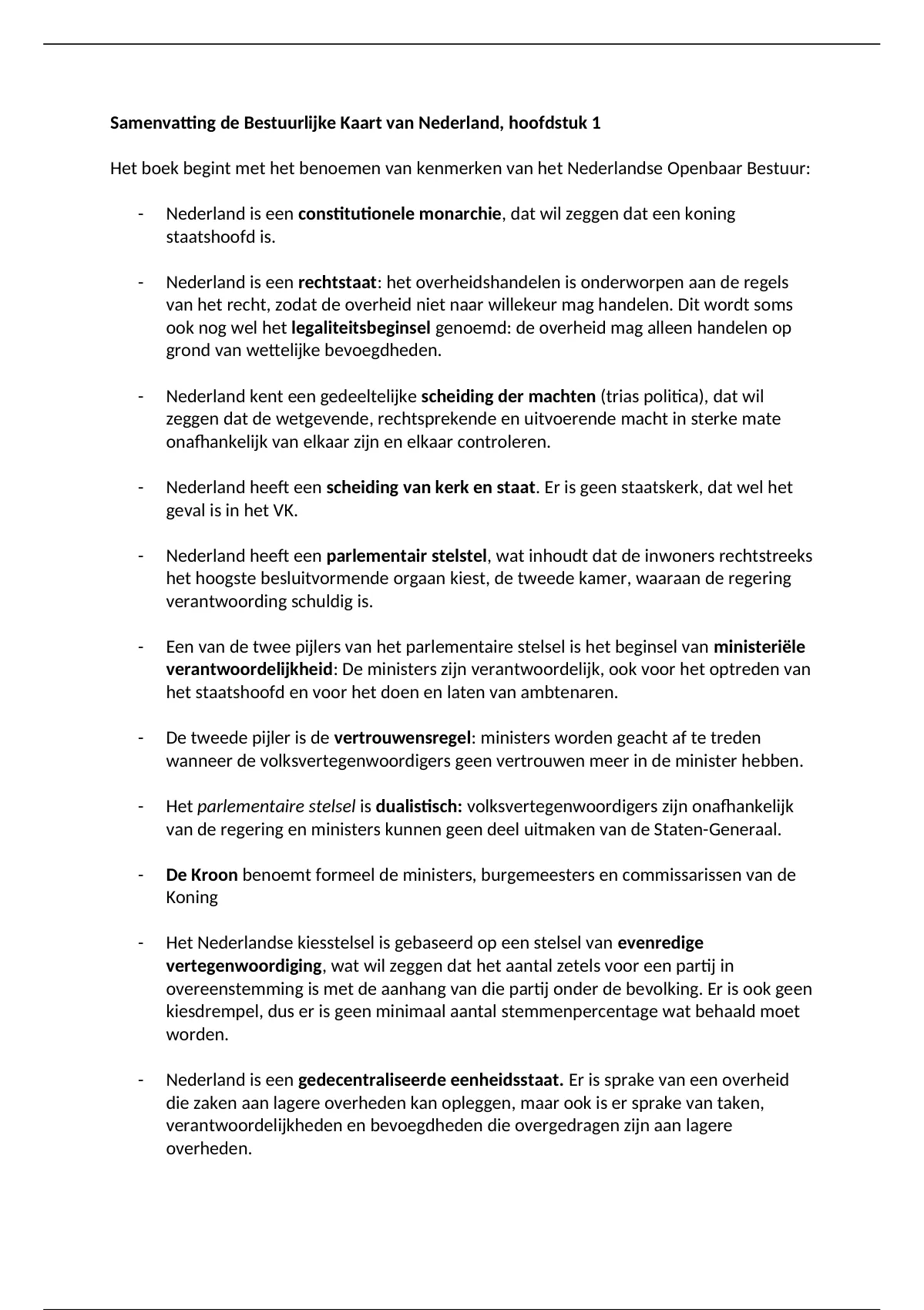 (deeltoets 1) Samenvatting (delen) Hoofdstukken Bestuurlijke Kaart Van ...