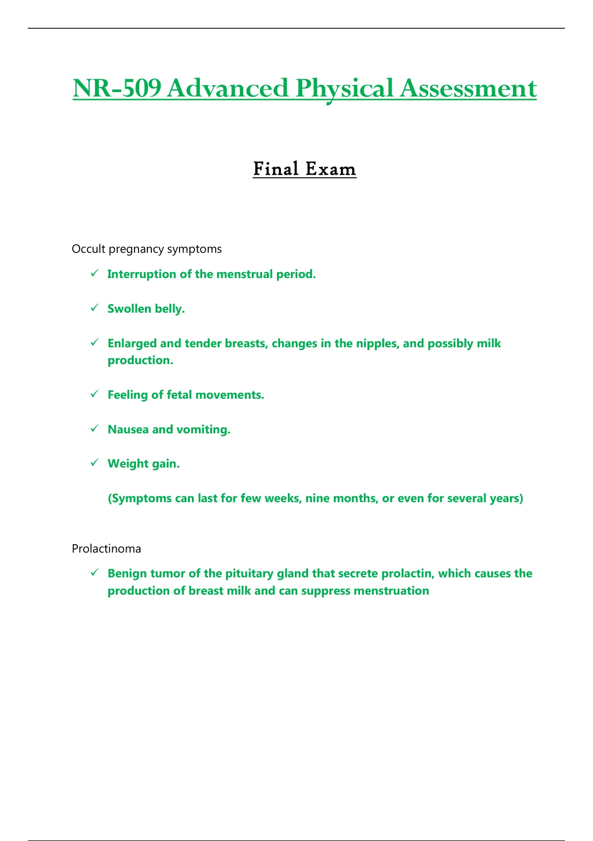 Final Exam Nr509 Nr 509 Latest 2022 2023 Advanced Physical Assessment Chamberlain 1998