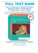 Test Banks For Leifer's Introduction to Maternity & Pediatric Nursing in Canada 1st Edition by Gloria Leifer; Lisa Keenan Lindsay ISBN 9781771722049 Chapter 1-33 | Complete Guide A+