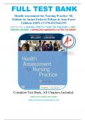 Test Bank For Health Assessment for Nursing Practice 7th Edition by Susan Fickertt Wilson, Jean Foret Giddens Chapter 1-24