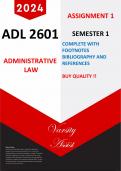 ADL2601 Assignment 1 Semester 1 2024 (666189) 8th April 2024 | Researched, Accurate Answers. Footnotes and Bibliography Included!