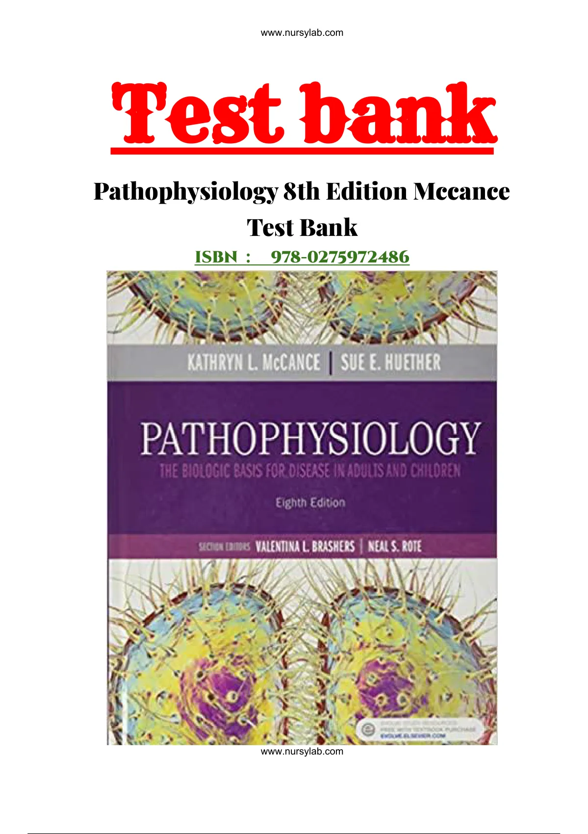 Pathophysiology 8th Edition Mccance Test Bank |50 Chapter | Test Bank ...