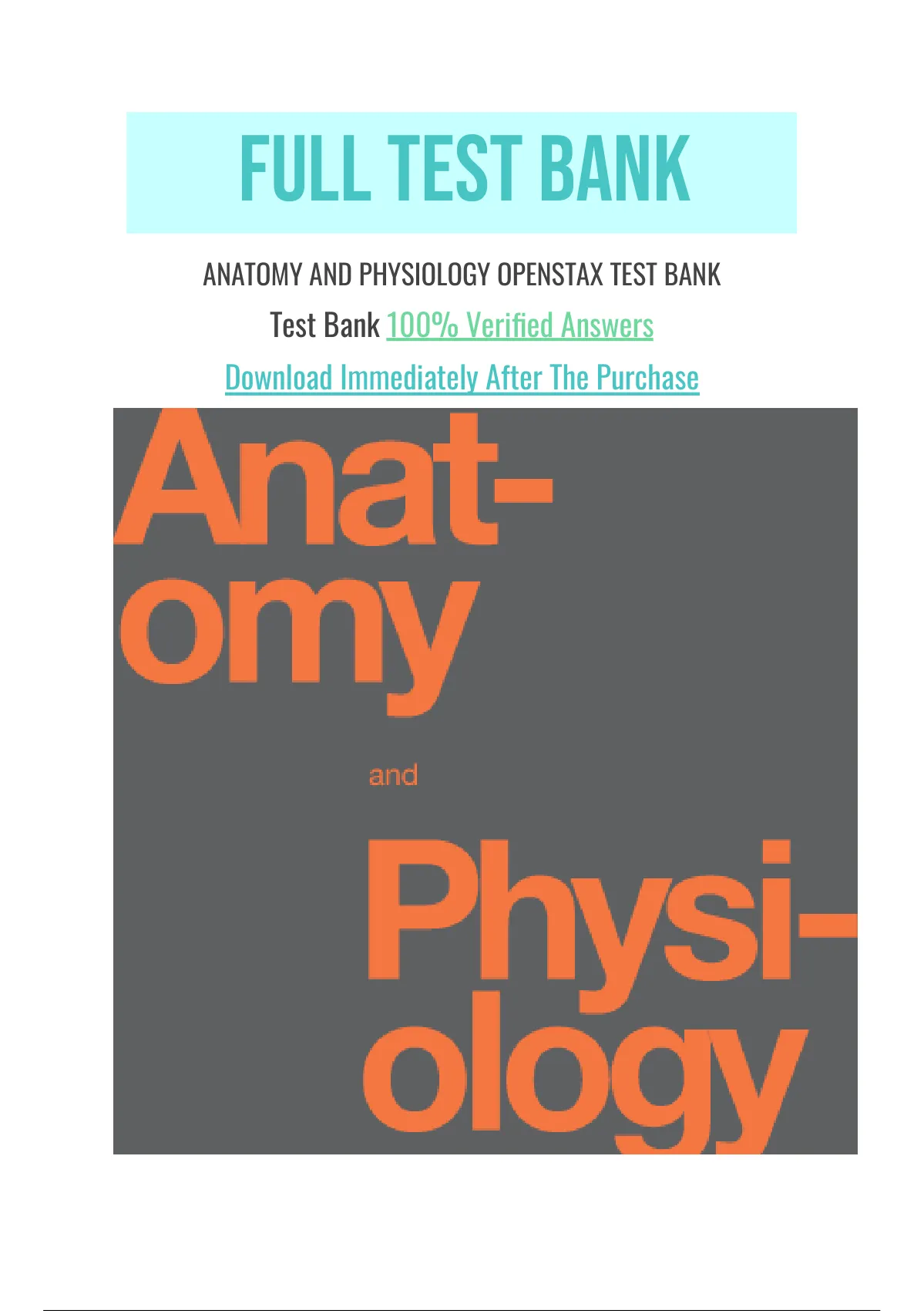 Anatomy And Physiology Openstax Test Bank With Question And Answers