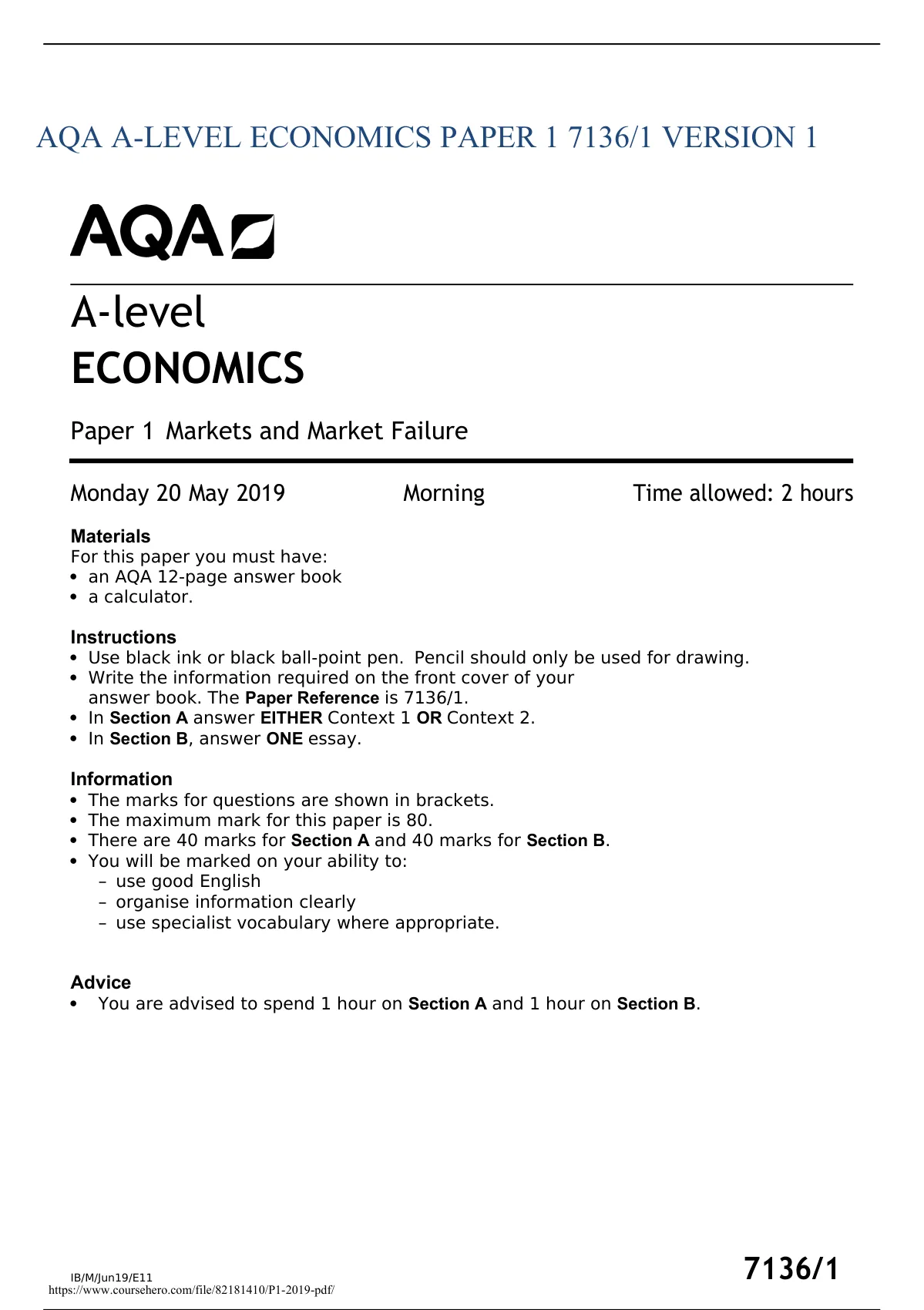 aqa a level economics essay plans