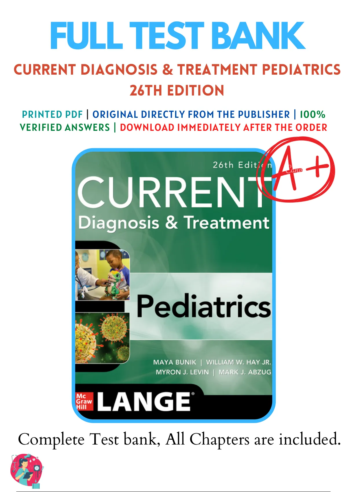 Test Banks For CURRENT Diagnosis & Treatment Pediatrics 26th 