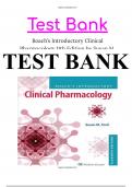 Roach’s Introductory Clinical Pharmacology 11th Edition Test Bank questions and answers latest