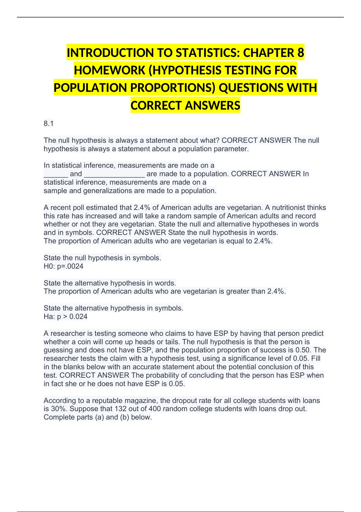 statistics chapter 8 homework