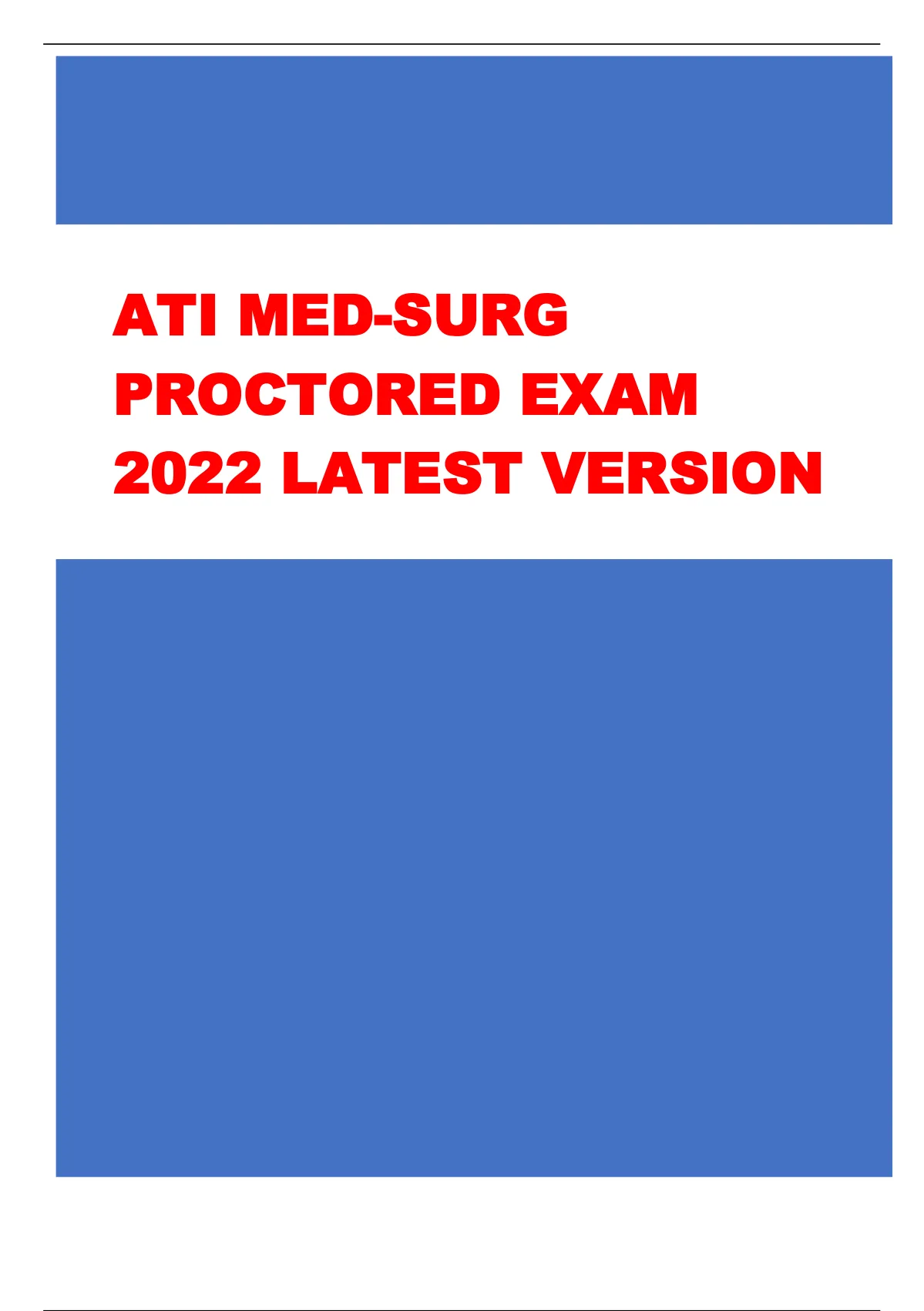 Ati Med Surg Proctored Exam 2022 Latest Version Ati Med Stuvia Us