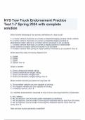 NYS Tow Truck Endorsement Practice Test 1-7 Spring 2024 with complete solution
