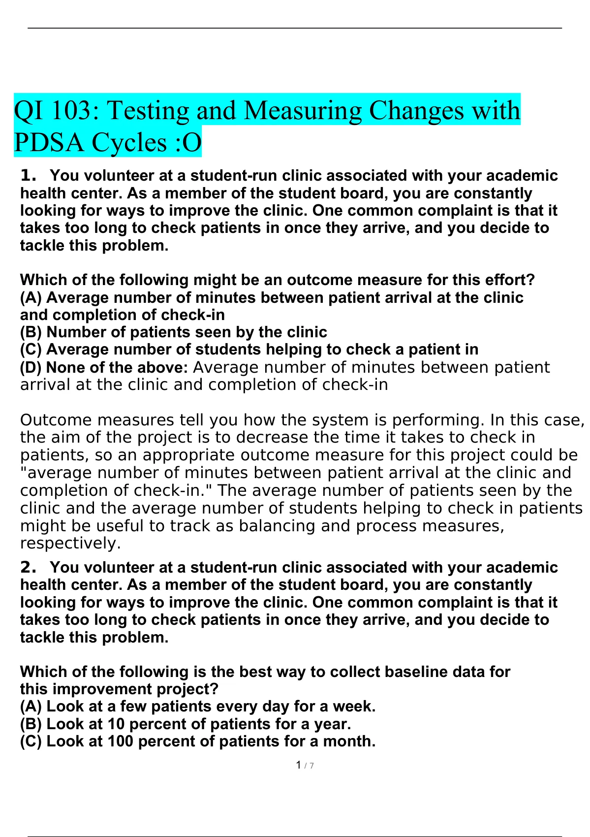 Patient Safety: IHI QI 103 Testing And Measuring Changes With PDSA ...