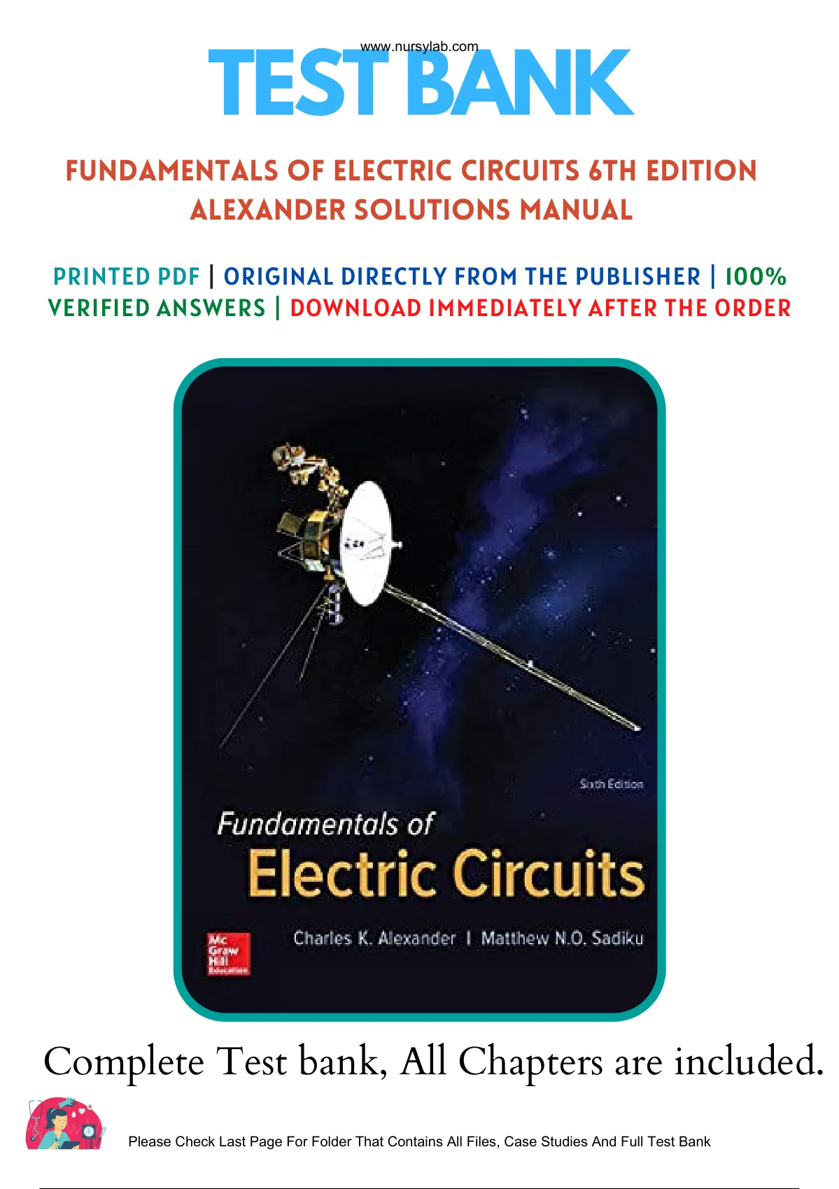 Fundamentals 2024 of Electric Circuits, 6th Edition by Alexander & Sadiku