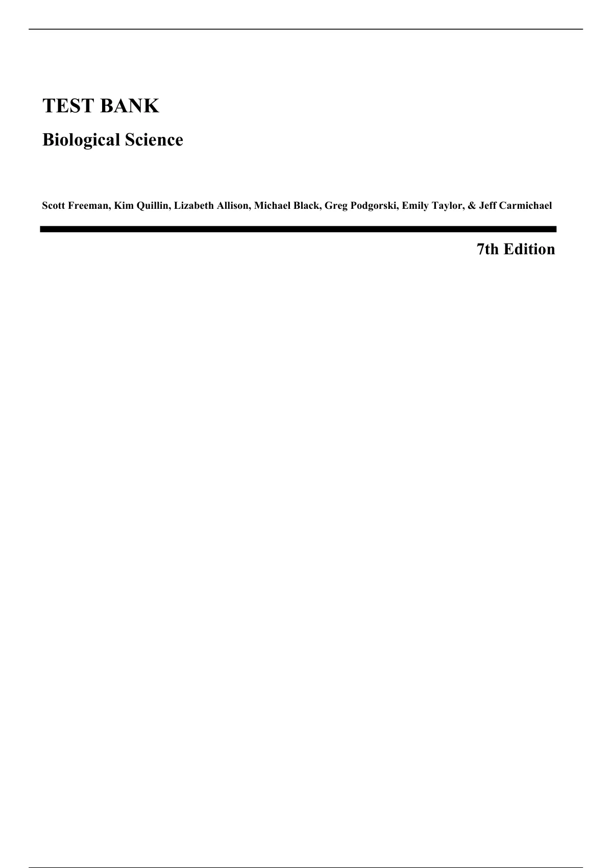 Biological Science (5th Edition) - Freeman, Scott; Quillin, Kim