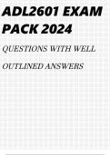 ADL2601 EXAM PACK 2024