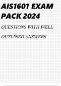 AIS1601 exam pack 2024