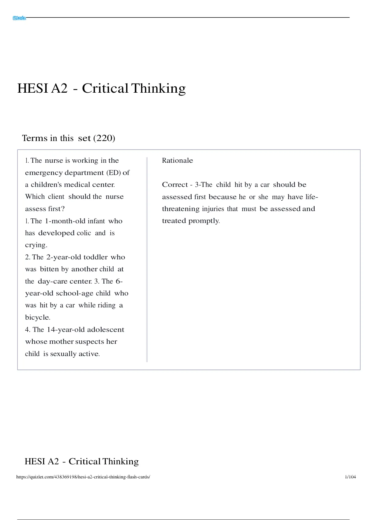 hesi a2 critical thinking