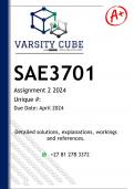 SAE3701 Assignment 2 (ANSWERS) 2024 - DISTINCTION GUARANTEED