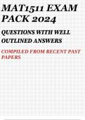 MAT1511 EXAM PACK 2024