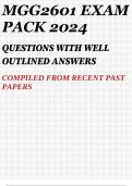 MGG2601 EXAM PACK 2024