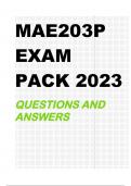 MAE203P EXAM PACK 2023