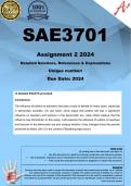 SAE3701 Assignment 2 (COMPLETE ANSWERS) 2024 - (3 Different essays included)