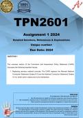 TPN2601 Assignment 1 (COMPLETE ANSWERS) 2024