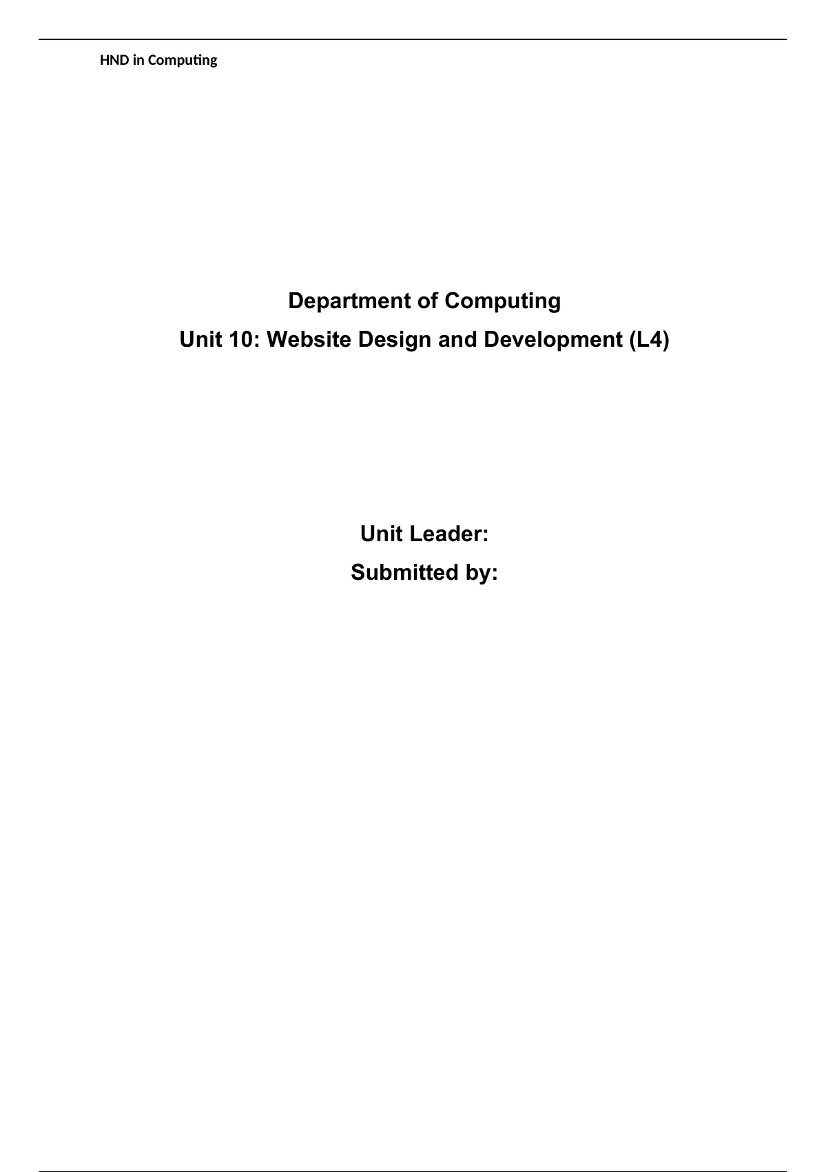 unit 15 website development assignment 1