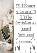 2023 Exit Exam HESI VERSION 1 (V1) EXAM BRAND NEW : NEXT-GEN FORMAT 160 Q & A (s) (ALL ANSWERS ARE 100% CORRECT) A++