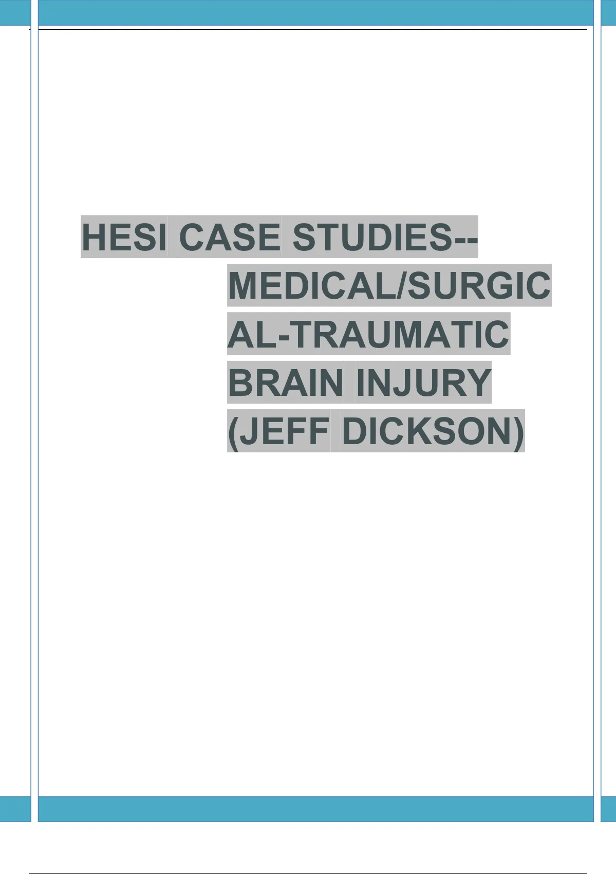 brain attack stroke hesi case study