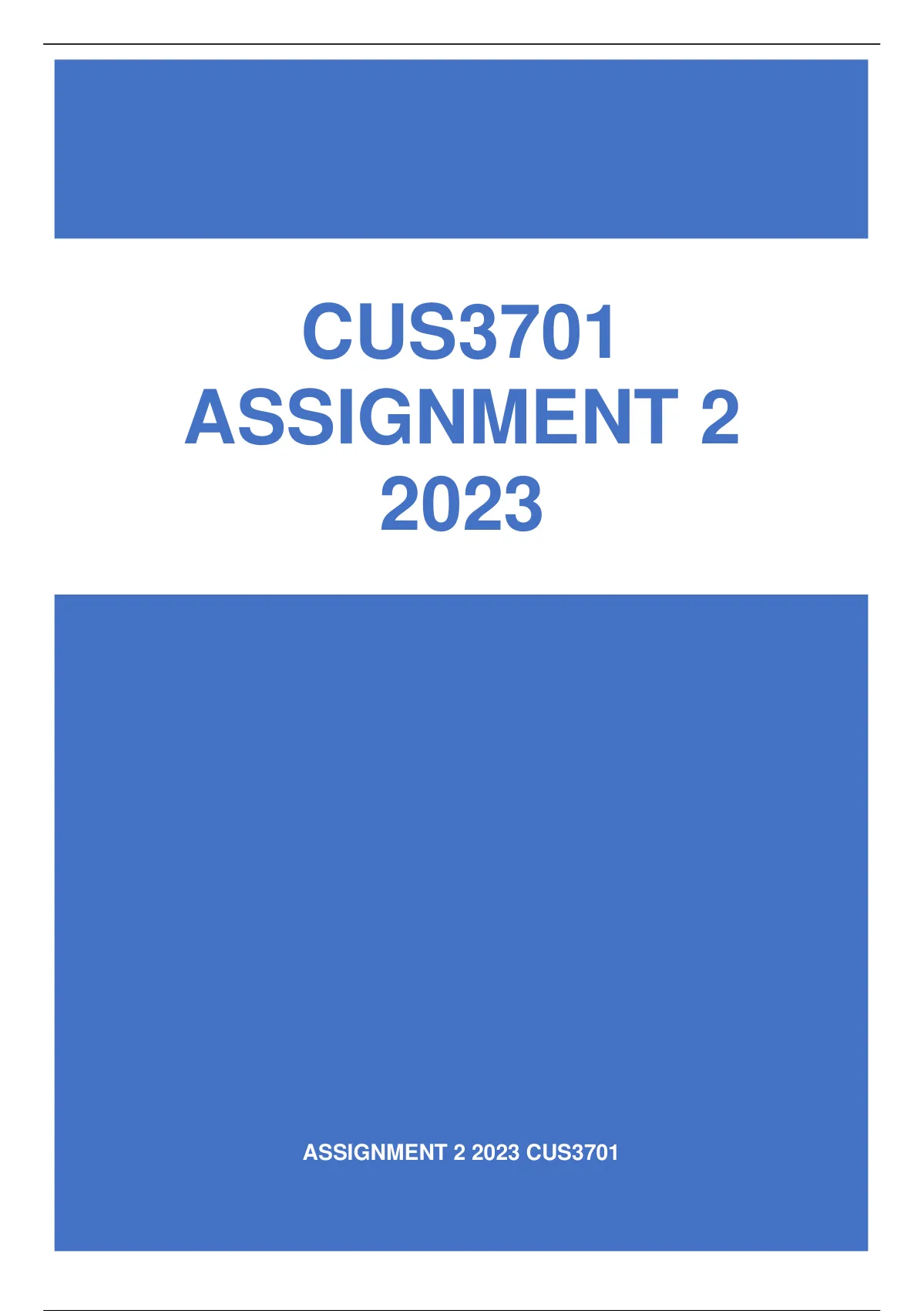 cus3701 assignment 2 answers