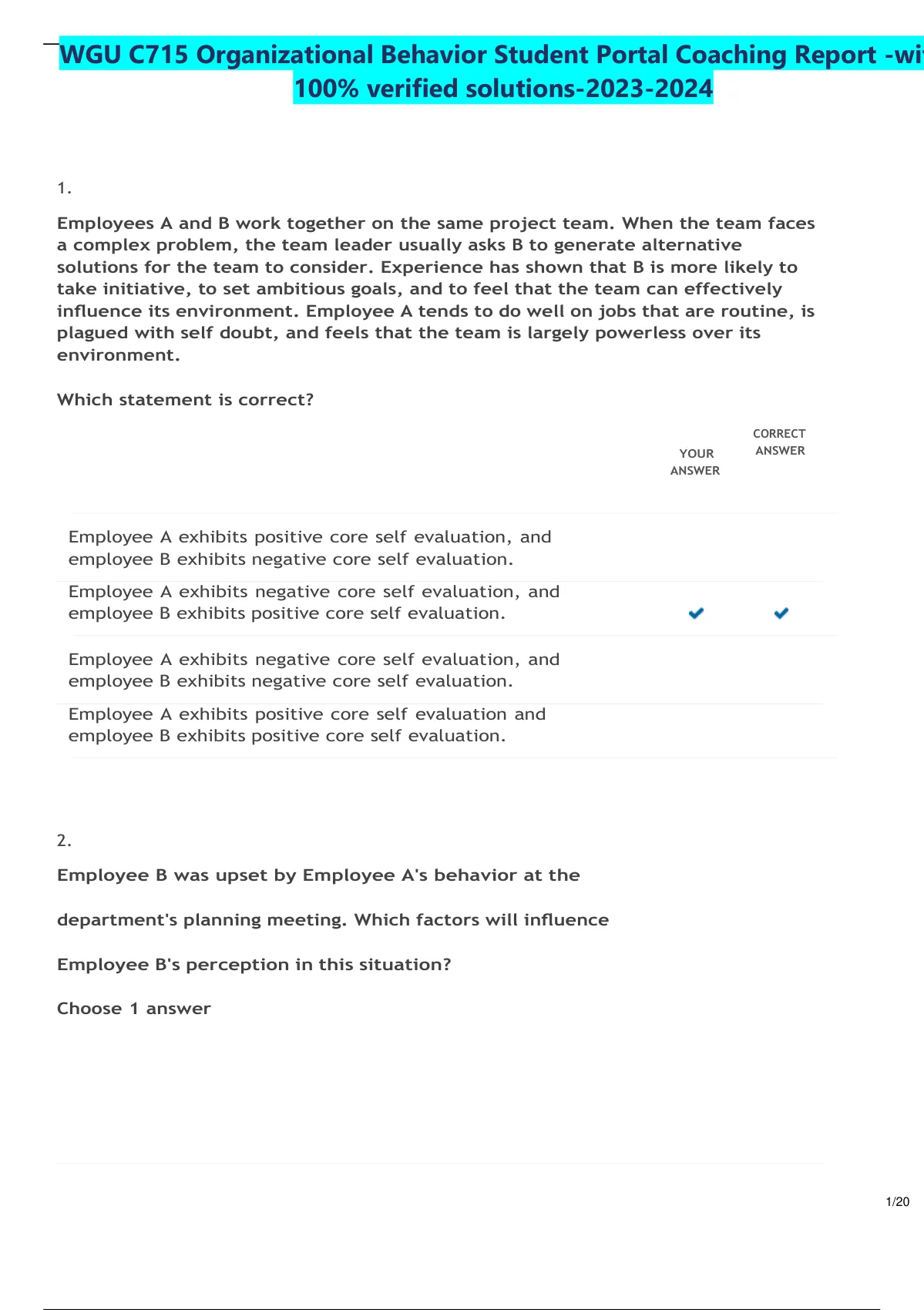 免費下載Organizational-Behaviors-and-Leadership考題