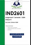 IND2601 Assignment 1 (QUALITY ANSWERS) Semester 1 2024