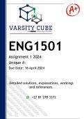 ENG1501 Assignment 1 (ANSWERS) 2024 - DISTINCTION GUARANTEED