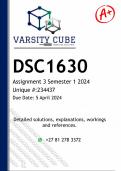 DSC1630 Assignment 3 (DETAILED ANSWERS) Semester 1 2024 - DISTINCTION GUARANTEED 