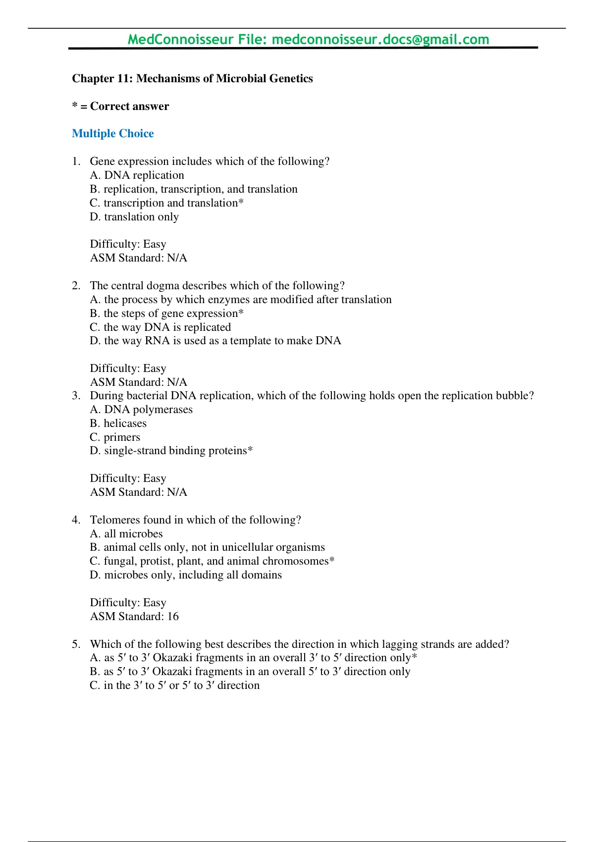 OpenStax Microbiology Test Bank Chapter 11: Mechanisms Of Microbial ...