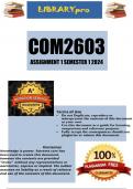 COM2603 Assignment 1 (WRITTEN) Semester 1 2023