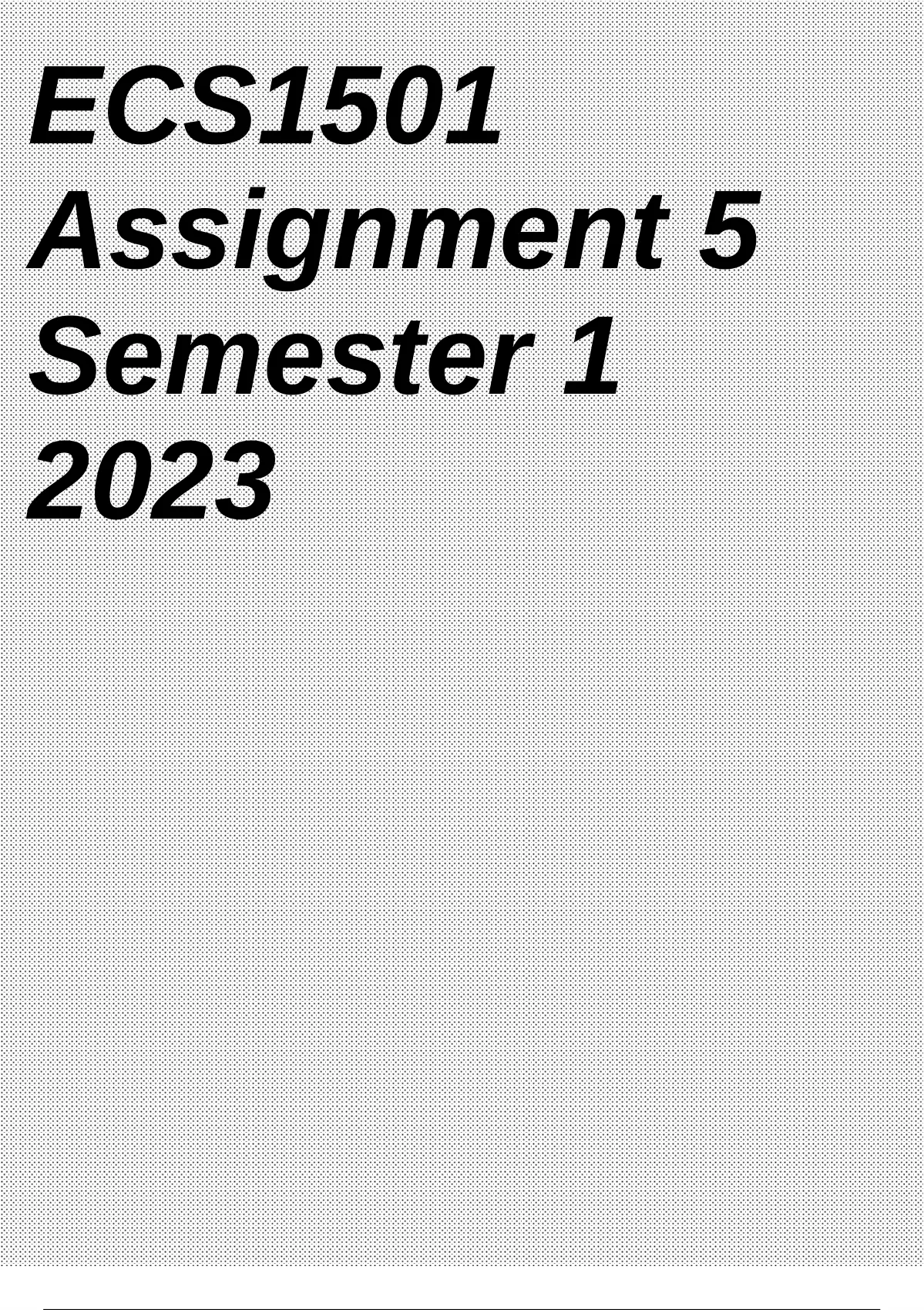 ecs1501 assignment 9 2023