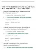 NFHS FOOTBALL RULES UPDATED EXAM 2025 |141 QUESTIONS WITH ACCURATE SOLUTIONS