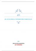 ATI RN COMPREHENSIVE EXIT EXAM (NEW 2023,14 VERSIONS) & PROCTORED:- PREDICTOR,COMMUNITY HEALTH, FUNDAMENTALS, LEADERSHIP MANAGEMENT, MATERNAL NEWBORN, OB ,MATERNITY,MED SURG, MENTAL HEALTH ,NURSING CARE ,PEDIATRICS, PHARMACOLOGY EXAMS (MULTY VERSIONS)