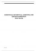 Essentials of Dental Assisting 6th Edition Robinson Test Bank.