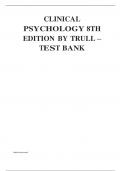 Clinical Psychology 8th Edition By Trull – Test Bank.