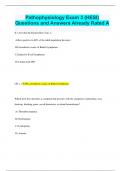 Pathophysiology Exam 3 (HESI) Questions and Answers Already Rated A
