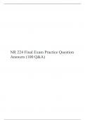 NR 224 Final Exam  Study Guide (Multiple Versions), NR 224 Fundamental, Chamberlain University, Secure HIGHSCORE.