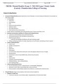 NR320 - Exam 3 Study Guide, NR320 Mental Health, Chamberlain College of Nursing.