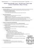 NR320 - Exam 1 Study Guide, NR320 Mental Health, Chamberlain College of Nursing.
