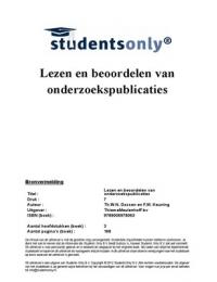 Samenvatting Lezen en beoordelen van onderzoekspublicaties