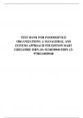 TEST BANK FOR FOOD SERVICE ORGANIZATIONS: A MANAGERIAL AND SYSTEMS APPROACH 9TH EDITION MARY GREGOIRE ISBN-10: 0134038940 ISBN-13: 9780134038940