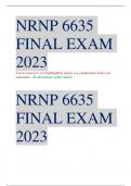 NR 6635 EXAM  NUR 6635 Q&A FINAL EXAM 2023  NURP 6635 QUESTION AND ANSWERS.pdf