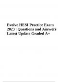 Evolve HESI Practice Exam 2023 - Questions and Answers | Latest Graded A+